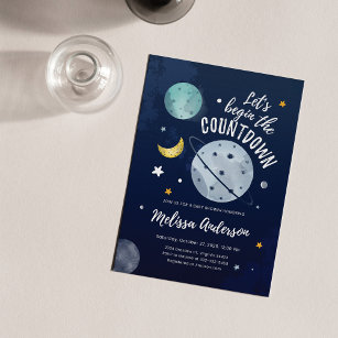 Outer Space Elegant Baby Shower Invitation