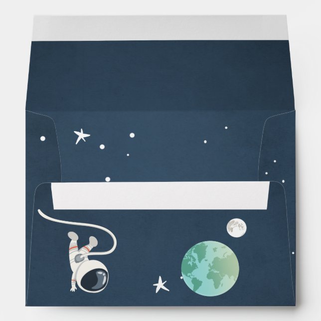 Outer Space Envelope Birthday Rocket Astronaut (Back (Bottom))