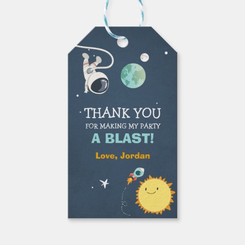 Outer Space Favor Tags Rocket Astronaut Party