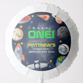 Outer Space First Birthday Balloon