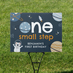Outer Space First Birthday Party Yard Sign