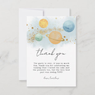 Outer Space First trip around sun Thank You Card