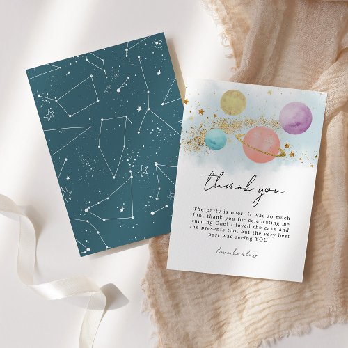 Outer Space First trip around sun Thank You Card