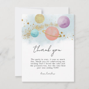 Outer Space First trip around sun Thank You Card
