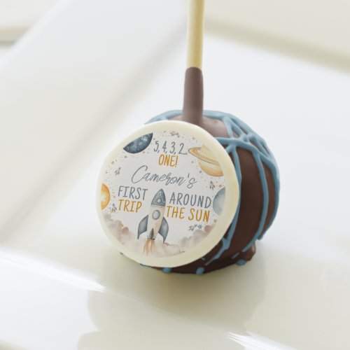 Outer Space First Trip Around The Sun Boy Birthday Cake Pops