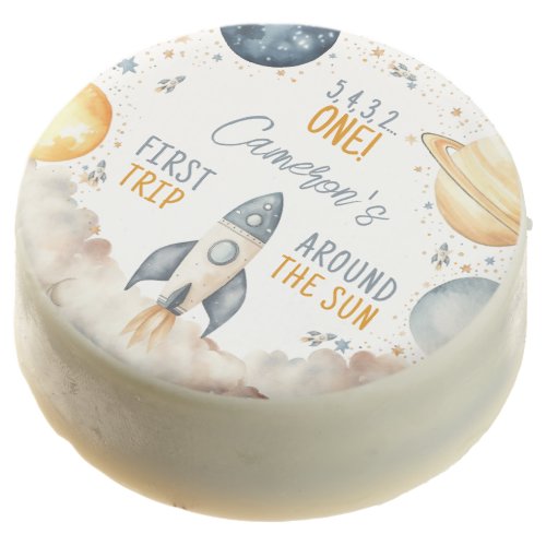Outer Space First Trip Around The Sun Boy Birthday Chocolate Covered Oreo