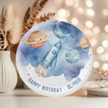Outer Space First trip around the sun Boy birthday Paper Plates<br><div class="desc">Outer Space First trip around the sun Boy birthday Paper Plates
Matching items available.</div>