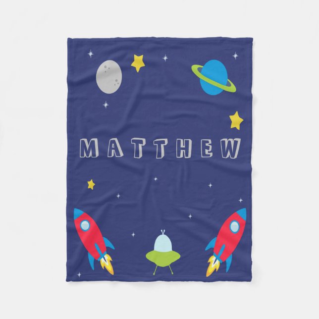 Outer Space Fleece Baby/Kids Blanket (Front)