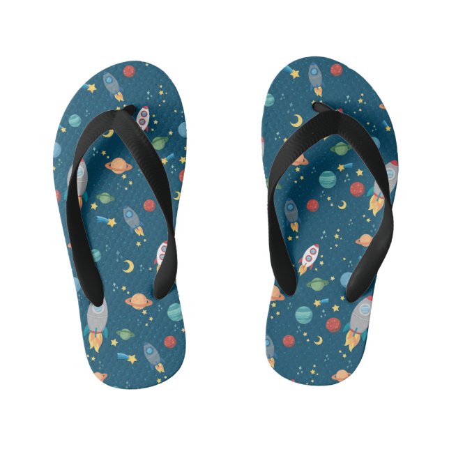Outer Space Fun kids flip flops (Footbed)