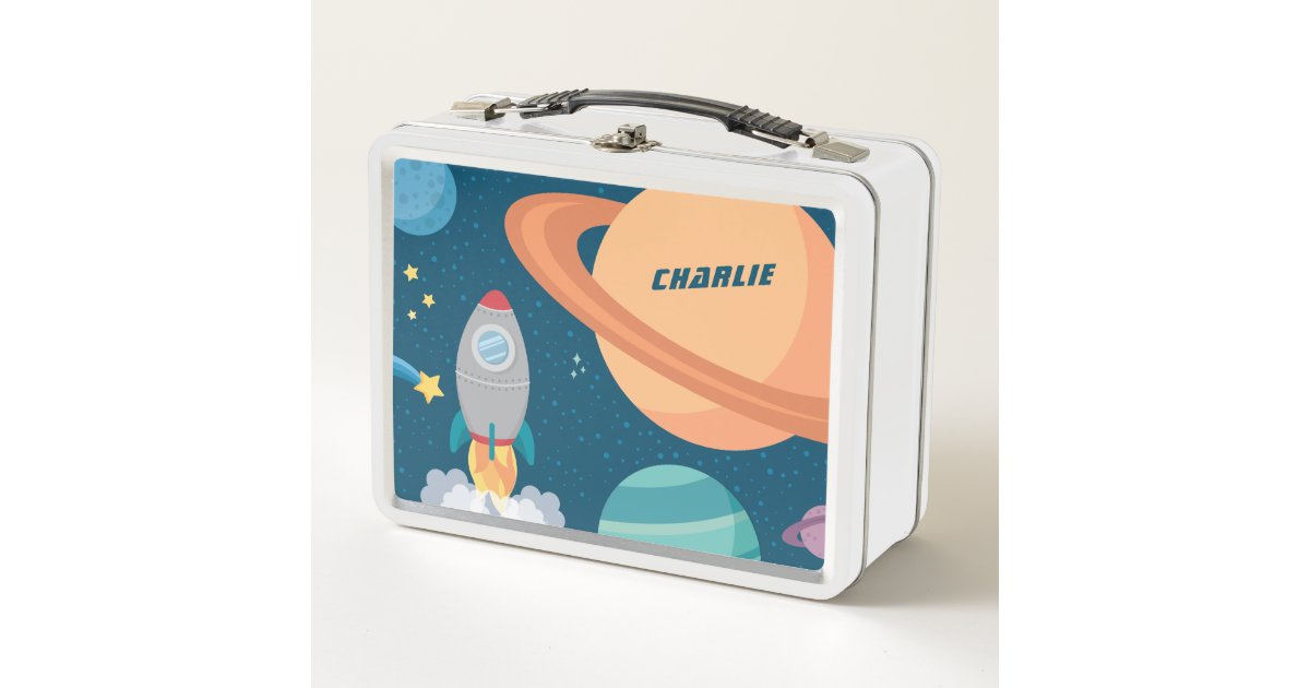 Outer Space Fun Metal Lunch Box | Zazzle