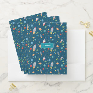 Outer Space Fun pocket folders