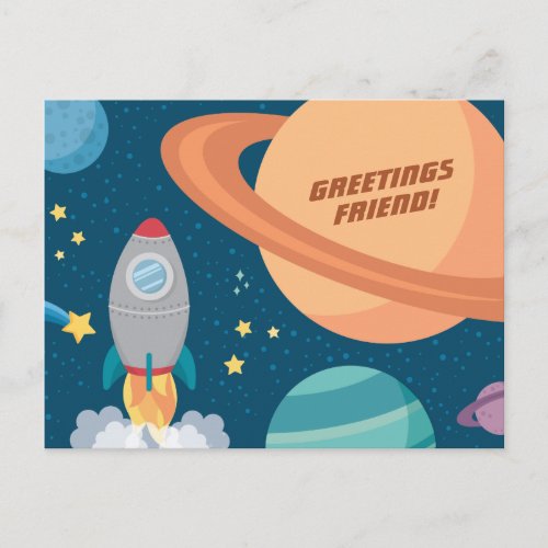 Outer Space Fun Postcard