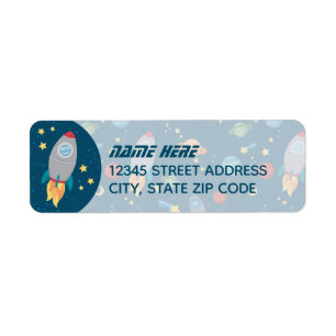Outer Space Fun return address labels