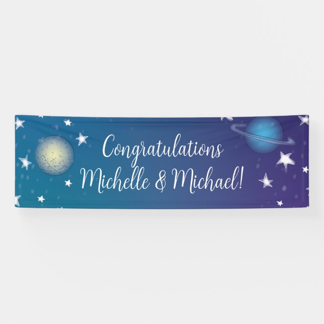 Outer Space Galaxy Baby Shower Banner (Horizontal)