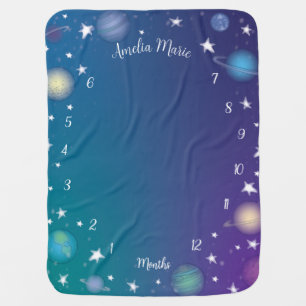 Outer Space Galaxy Baby Shower Blanket