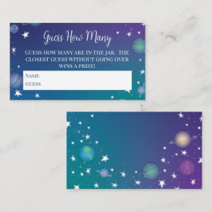 Outer Space Galaxy Baby Shower Guess How Many Game Enclosure Card