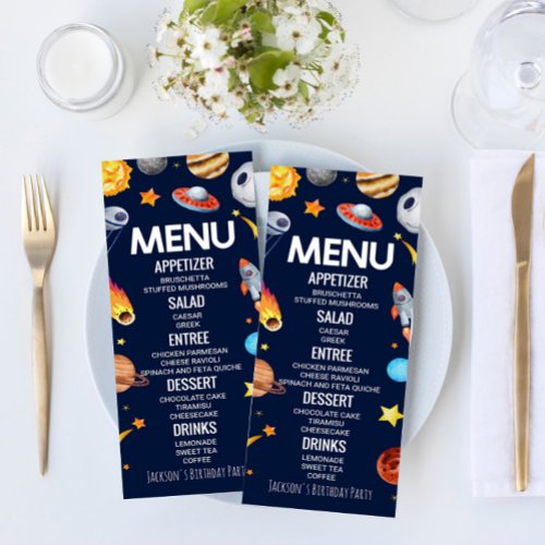 Outer Space Galaxy Birthday Party Food Menu