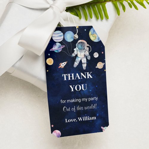 Outer Space Galaxy Birthday Party Thank You Tag