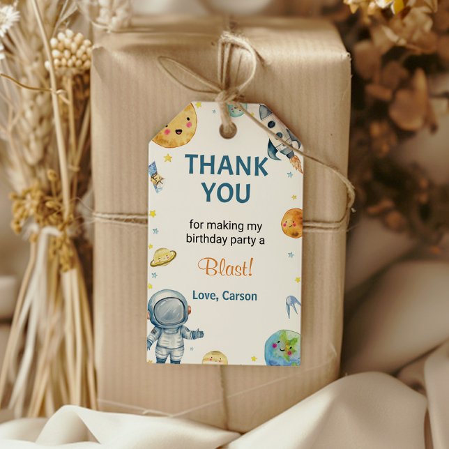 Outer Space Galaxy Birthday Party Thank You Tag (Creator Uploaded)