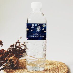 Outer Space Galaxy Birthday Party Water Bottle Lab Label