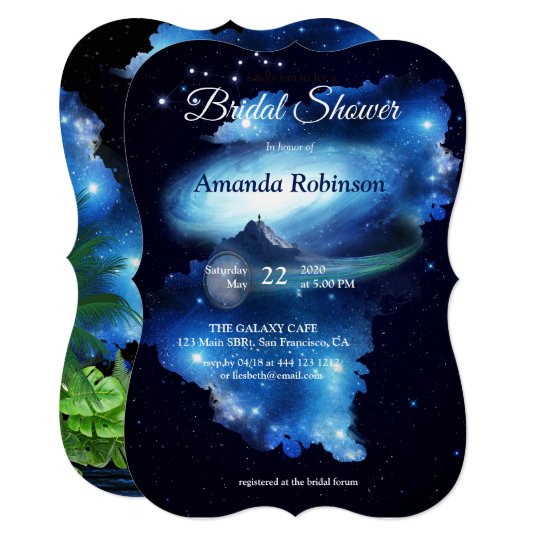 Outer Space Galaxy Bridal Shower Invitation Zazzle Com