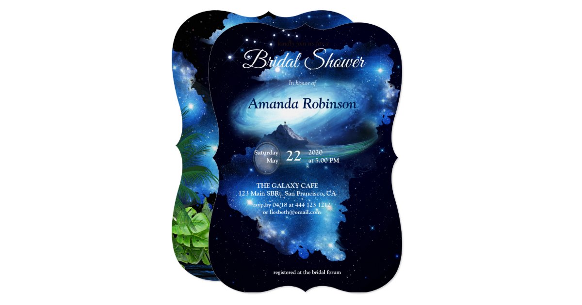Outer Space Galaxy Bridal Shower Invitation Zazzle Com