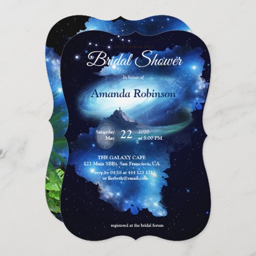 Outer Space Galaxy Bridal Shower Invitation