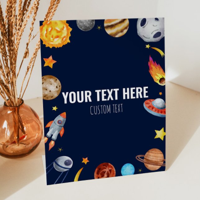 Outer Space Galaxy Custom Text Table Party Sign (Creator Uploaded)