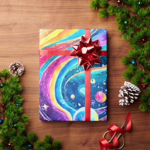 OUTER SPACE  GALAXY DESIGN WRAPPING PAPER