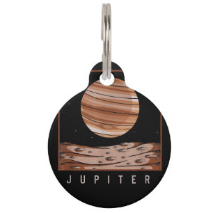 Outer Space Galaxy Fan Jupiter Planet Astronomy As Pet ID Tag