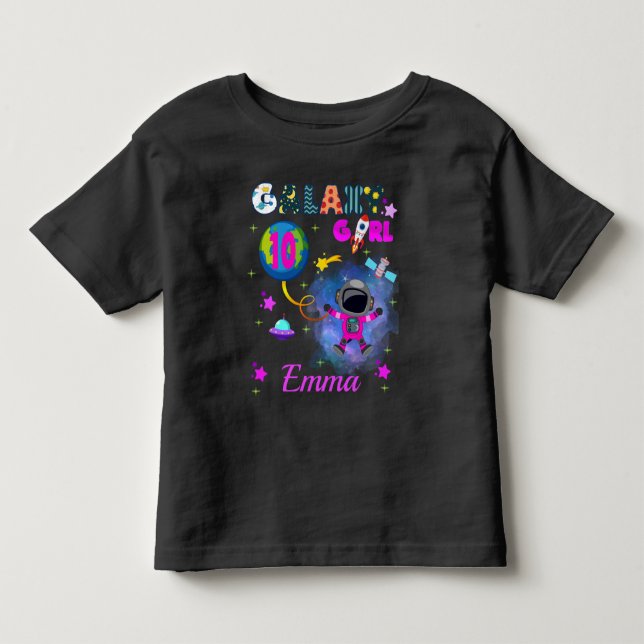 Outer Space Galaxy Girl Birthday Party  Toddler T-shirt (Front)