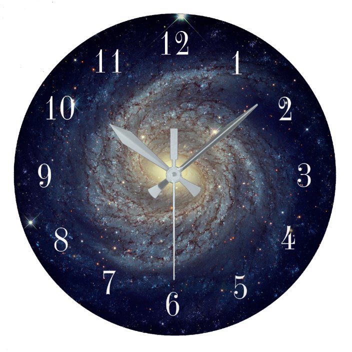Outer Space Galaxy Large Clock | Zazzle.com