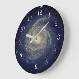 Outer Space Galaxy Large Clock | Zazzle