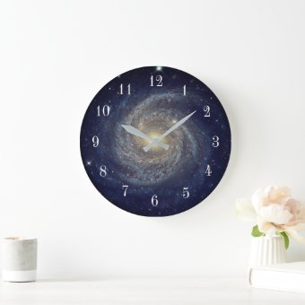 Outer Space Galaxy Large Clock | Zazzle