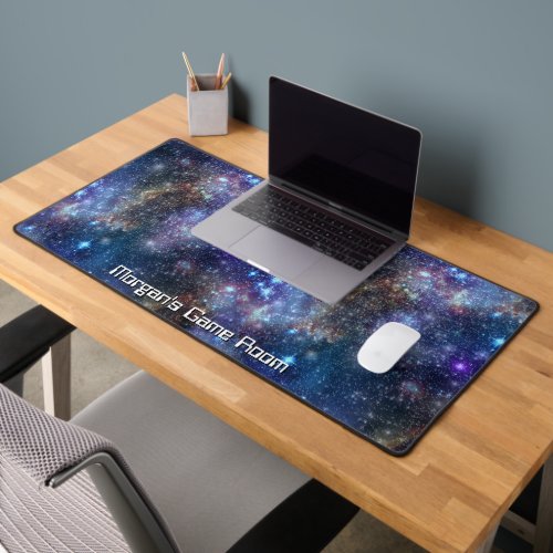 Outer Space Galaxy Magellanic Cloud Blue Custom Desk Mat