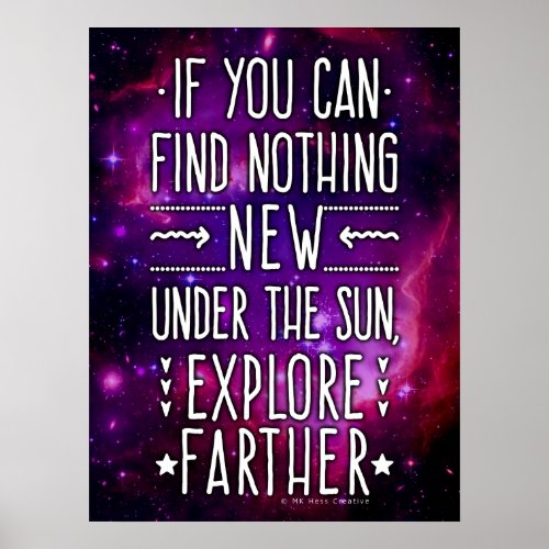 Outer Space Galaxy  Nebula Exploration Words 2 Poster