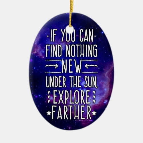 Outer Space Galaxy  Nebula with Exploration Words Ceramic Ornament