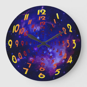 Outer Space Galaxy / Nebula Wormhole Numbers Large Clock