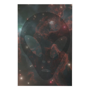 Outer space Galaxy of Colors Alien Gray  Faux Canv Canvas Print