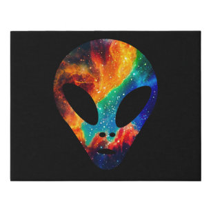 Outer space Galaxy of Colors Alien Gray Faux Canvas Print