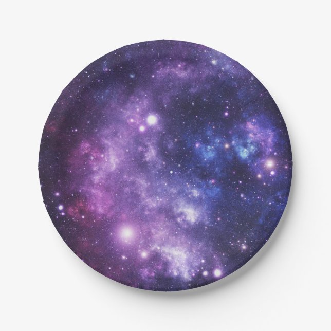 Outer Space Galaxy Paper Plates (Front)