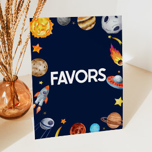 Outer Space Galaxy Party Favors Table Party Sign