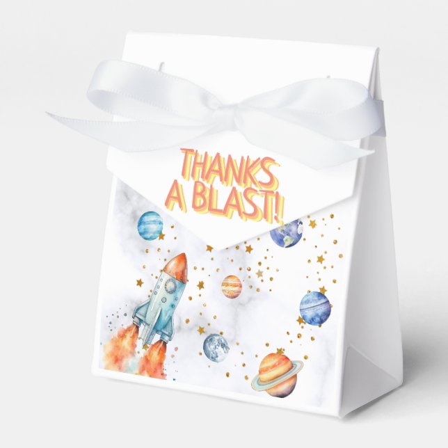 Outer Space Galaxy Planets Solar System Birthday Favor Boxes (Front Side)