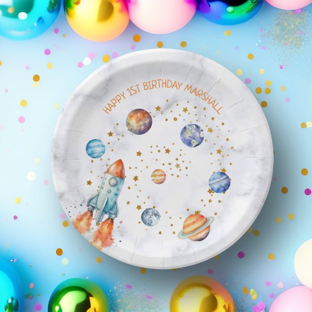 Outer Space Galaxy Planets Solar System Birthday Paper Plates (Outer Space Galaxy Planets Solar System Birthday Paper Plates)