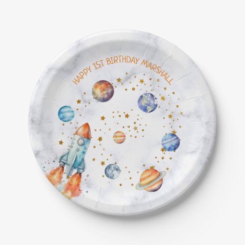 Outer Space Galaxy Planets Solar System Birthday Paper Plates