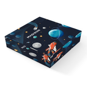 Outer Space Galaxy Rocket Shuttle Paperweight