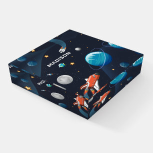 Outer Space Galaxy Rocket Shuttle Paperweight