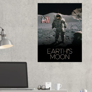 Outer Space, Galaxy, Solar System, Earth's Moon Foil Prints