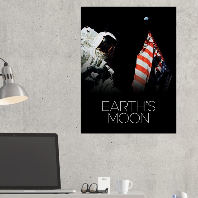 Outer Space, Galaxy, Solar System, Earth's Moon Foil Prints (In Situ (Desk 2))