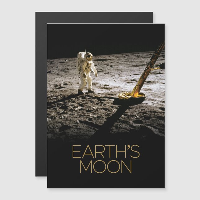 Outer Space, Galaxy, Solar System, Earth's Moon Magnetic Invitation (Front/Back)
